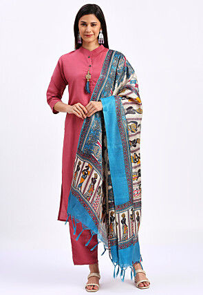 Solid Color Cotton Pakistani Suit in Pink