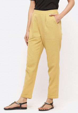 UNICUS 016 Cream Colour Ankle Length Pants Legging Medium Size at Amazon  Women's Clothing store