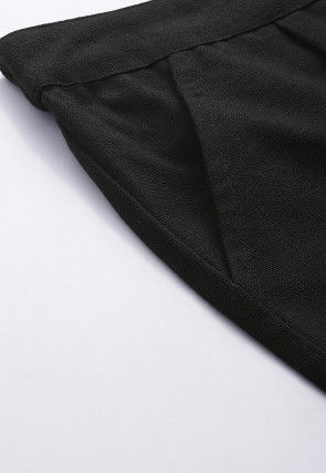 Solid Color Cotton Pant in Black