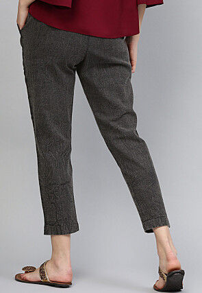 Solid Color Cotton Pant in Charcoal
