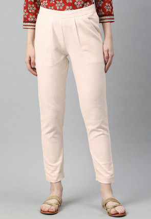 Solid Color Cotton Pant in Cream