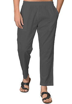 Solid Color Cotton Pant in Grey