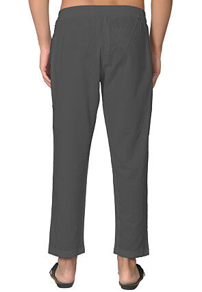 Solid Color Cotton Pant in Grey