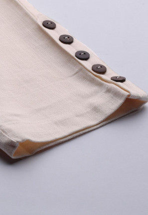 Solid Color Cotton Pant in Off White