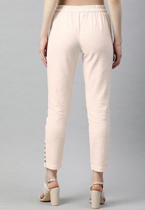 Solid Color Cotton Pant in Off White
