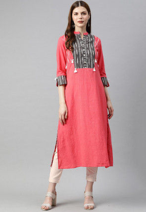 Solid Color Cotton Pant in Off White