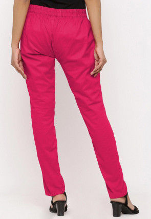 Solid Color Cotton Pant in Pink
