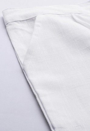 Solid Color Cotton Pant in White