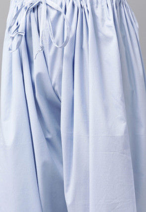 Solid Color Cotton Pathani Suit in Sky Blue