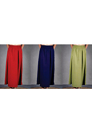 Solid Color Cotton Petticoat Combo Set in Multicolor