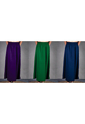 Solid Color Cotton Petticoat Combo Set in Multicolor
