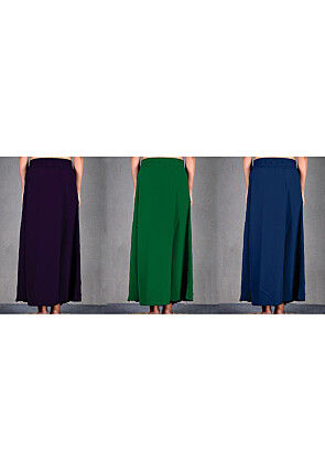 Solid Color Cotton Petticoat Combo Set in Multicolor