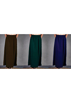 Solid Color Cotton Petticoat Combo Set in Multicolor