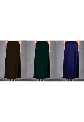 Solid Color Cotton Petticoat Combo Set in Multicolor