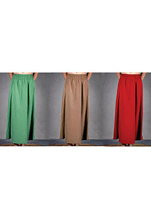Solid Color Cotton Petticoat Combo Set in Multicolor