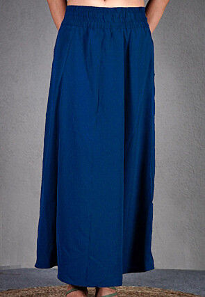 Solid Color Cotton Petticoat in Blue