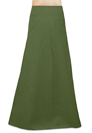 Solid Color Cotton Petticoat in Dark Olive Green