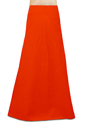 Solid Color Cotton Petticoat in Dark Orange
