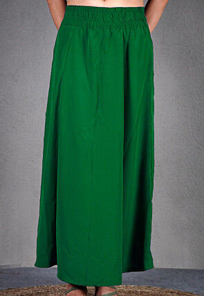 Solid Color Cotton Petticoat in Green