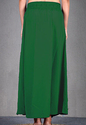 Solid Color Cotton Petticoat in Green