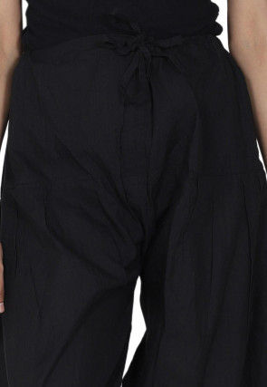 Solid Color Cotton Salwar in Black