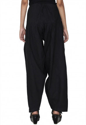 Solid Color Cotton Salwar in Black