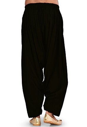 Solid Color Cotton Salwar in Black