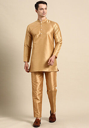 Gold Kurta Pyjama Ethnic Wear for Men Buy Latest Indian Outfits for Men Online Utsav Fashion