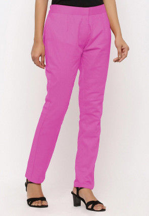 Solid Color Cotton Silk Pant in Pink