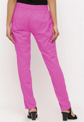 Solid Color Cotton Silk Pant in Pink