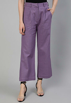 Solid Color Cotton Slub Pant in Purple