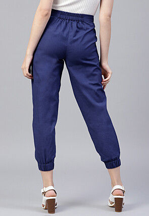 Solid Color Cotton Slub Pant in Royal Blue