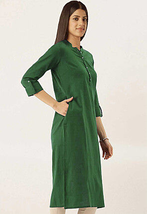 Green - Straight Cotton Dharwad Kurta for women 29
