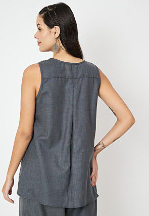 Solid Color Cotton Top in Grey