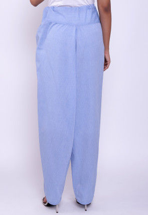 Solid Color Cotton Tulip Pant in Light Blue