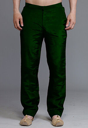 Solid Color Crepe Pant in Dark Green