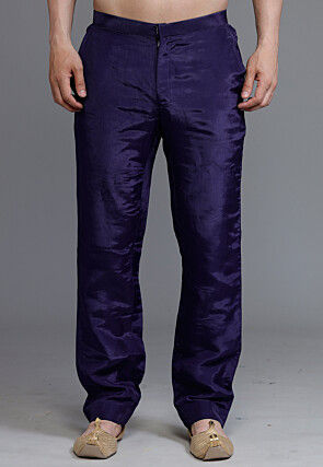 Solid Color Crepe Pant in Navy Blue