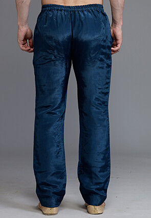 Solid Color Crepe Pant in Teal Blue