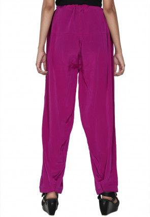 Solid Color Crepe salwar in Magenta