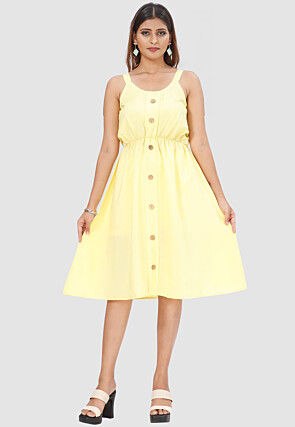 Yellow color one sale piece dress