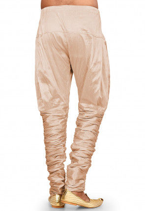 Solid Color Dupion Silk Breaches in Light Beige