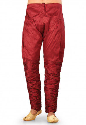 Solid Color Dupion Silk Breaches in Maroon