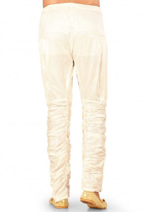 Solid Color Dupion Silk Breaches in Off White