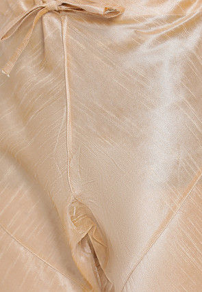 Solid Color Dupion Silk Churidar in Beige