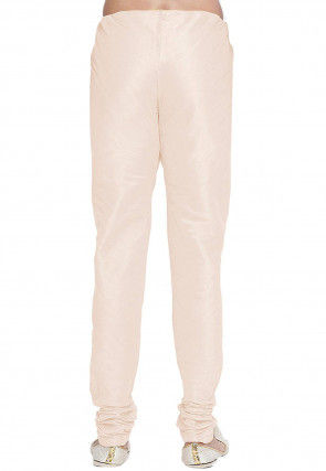 Solid Color Dupion Silk Churidar in Off White