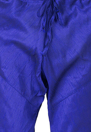 Solid Color Dupion Silk Churidar in Royal Blue