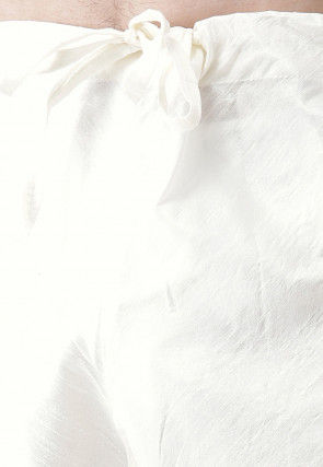 Solid Color Dupion Silk Churidar in White