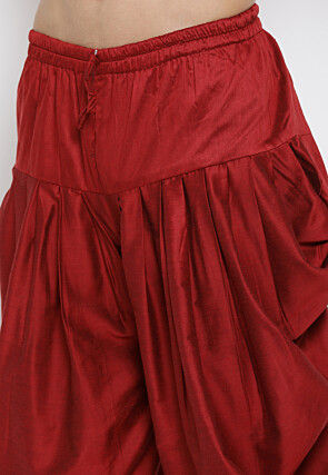 Solid Color Dupion Silk Dhoti Kurta in Mustard