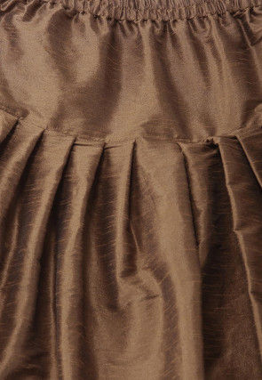 Solid Color Dupion Silk Dhoti Pant in Dark Brown