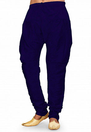 Solid Color Dupion Silk Harem Pant in Royal Blue